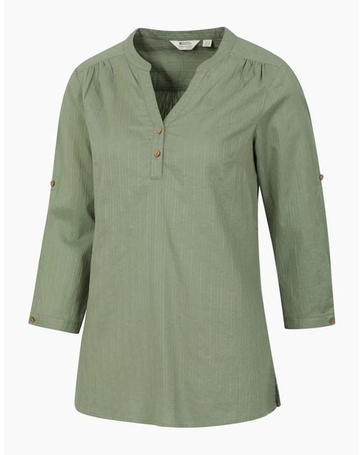 Mountain Warehouse Green Ladies Petra Relaxed Fit 3/4 Sleeve Shirt