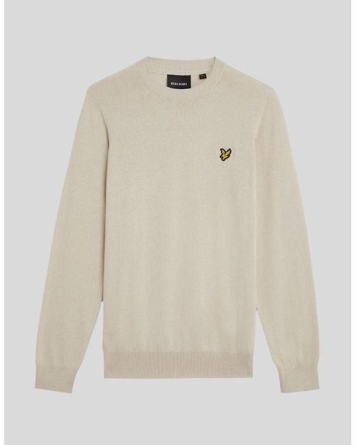 Lyle & Scott Natural Cotton Merino Crew Neck Jumper for men