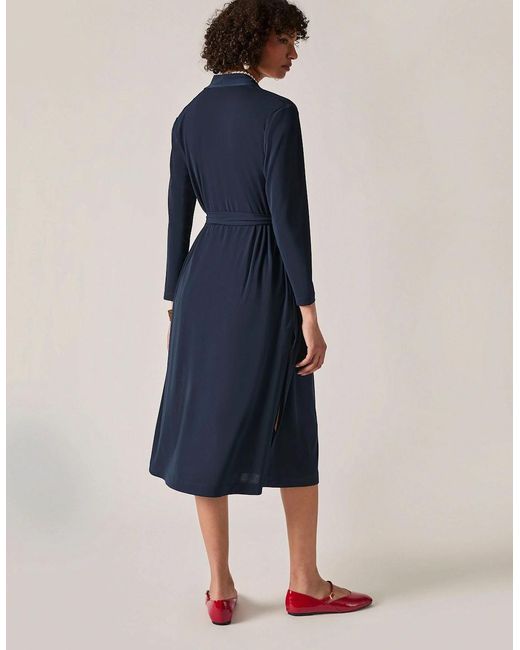 James Lakeland Blue Jersey Longline Cardigan