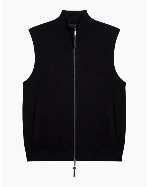 Ted Baker Black Terince Zip Through Funnel Neck Gilet for men