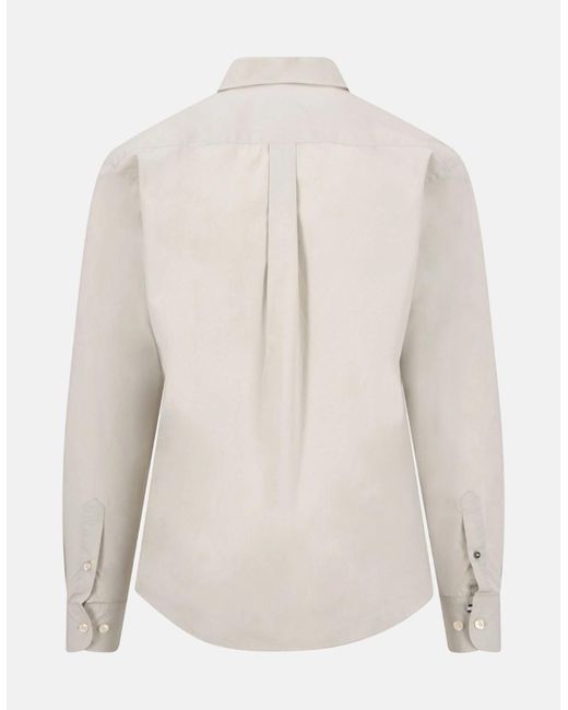 Fynch-Hatton White Essential Poplin Shirt Cement for men