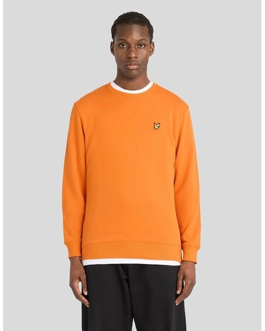 Lyle & Scott Orange Cotton Crew Neck Sweatshirt for men