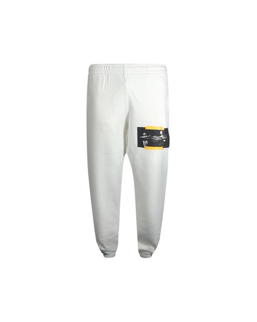 Off-White c/o Virgil Abloh White Caravaggio Painting Shorten Logo Sweatpants for men
