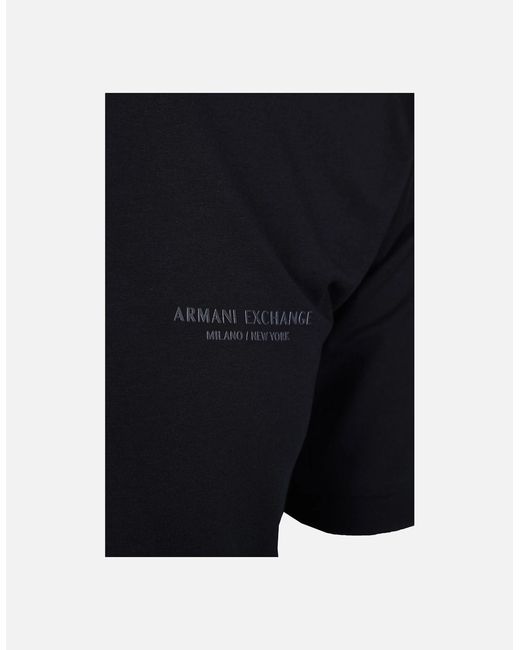 ARMANI EXCHANGE Black Jersey Polo Shirt Deep for men