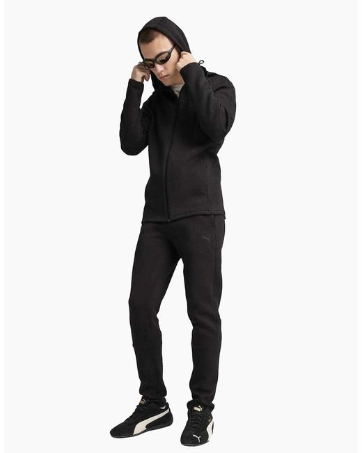 PUMA Black Evostripe Core Fleece Tapered Joggers for men