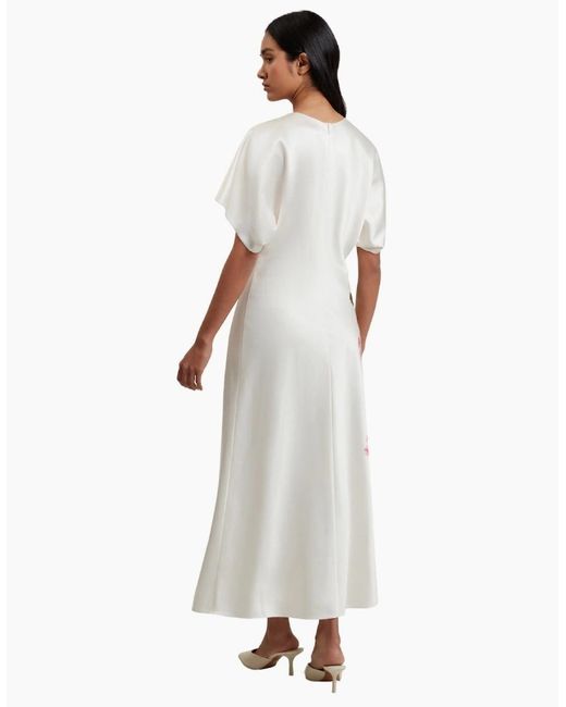 Ted Baker White Myzan Slouch Sleeve Waisted Column Ivory Dress