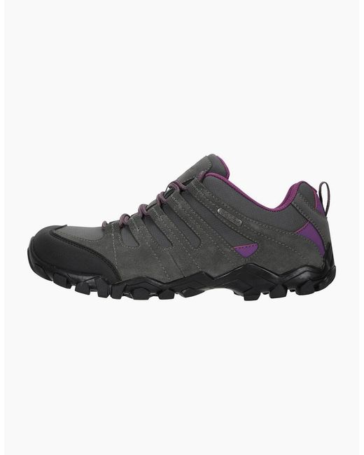 Mountain Warehouse Gray Ladies Belfour Suede Waterproof Walking Shoes
