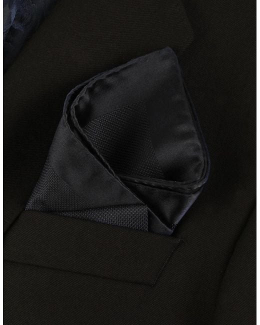 McQueen Black Pocket Square for men