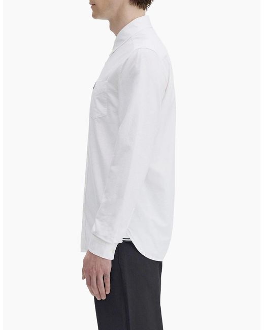 Fred Perry White Long Sleeve Oxford Shirt for men