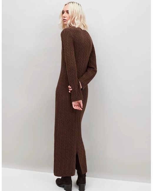 Ro&zo Brown Chocolate Cable Knit Dress