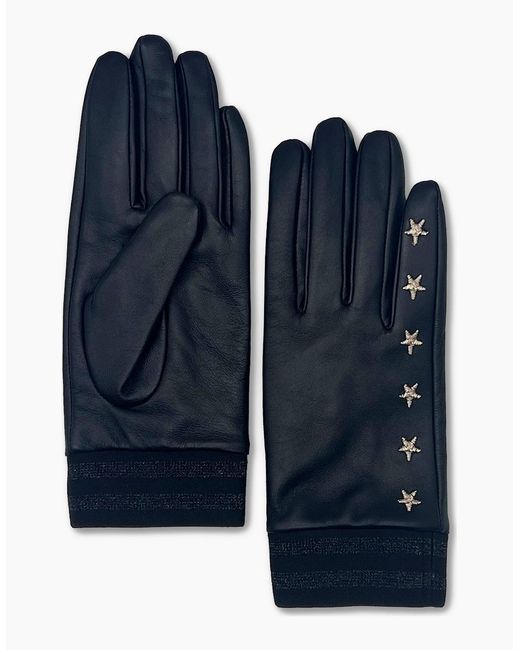 Nooki Design White Elvis Star Embroidered Leather Glove