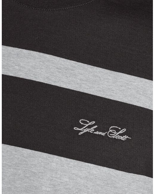 Lyle & Scott Black Relaxed Fit Stripe T-Shirt for men