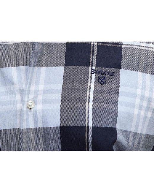 Barbour Blue Check Long Sleeved Edgar Tailored Shirt for men