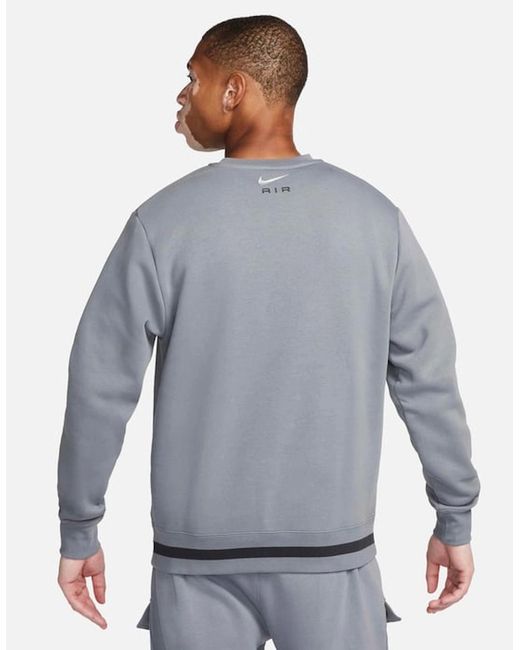 Nike Gray Air Swoosh Fleece Sweatshirt for men