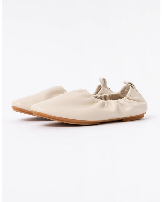 Fitflop White Delicato Poise Leather Ballerina Shoes