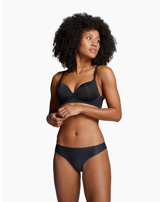 PUMA Black 2-Pack Microfibre Seamless Low-Rise Strings