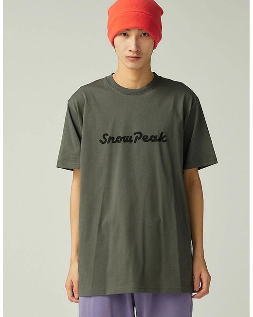 Snow Peak Green Snow Peak Typography T-Shirt for men