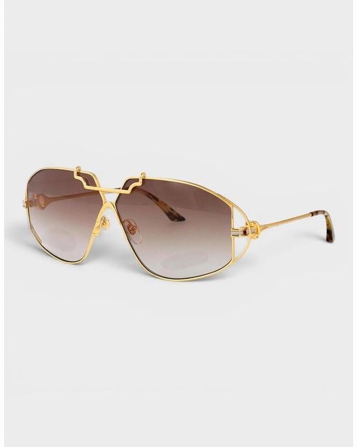 Casablanca Brown Stainless Steel Aviator Tortoiseshell Gradient