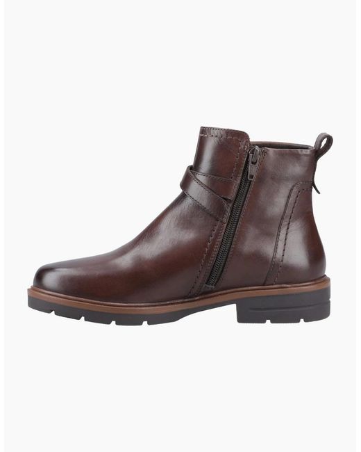 Hush Puppies Brown Tove Buckle Ankle Boots