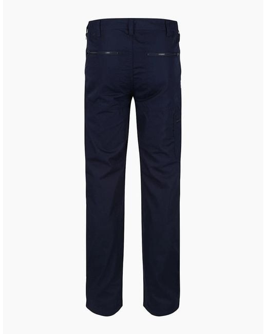 Regatta Blue Orgnlactn Zipped Pocket Solid Patterned Trousers for men