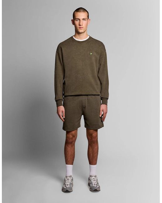 Lyle & Scott Green Heavy Wash Cotton Sweat Shorts for men