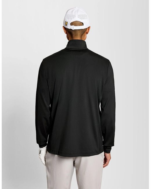 Lyle & Scott Black Performance 1/4 Zip Midlayer for men