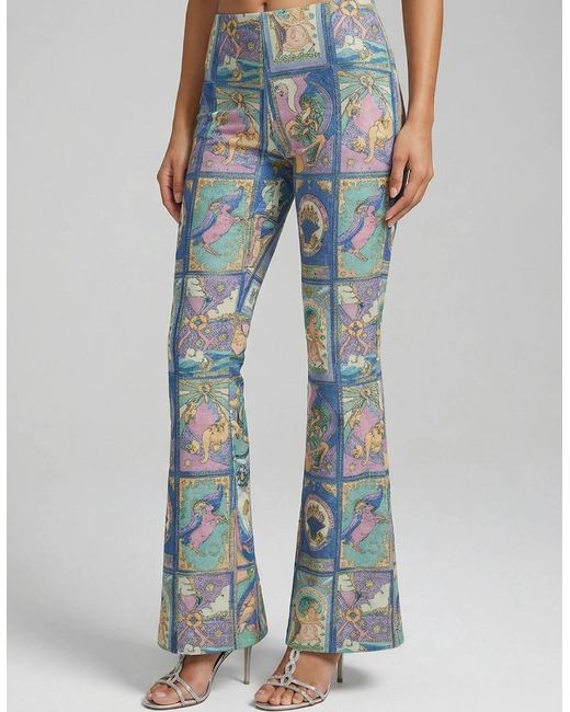Oceanus Blue Eden Cut-Out Flared Jumpsuit