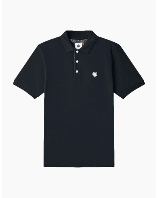 Pretty Green Blue House Paisley Placket Polo for men