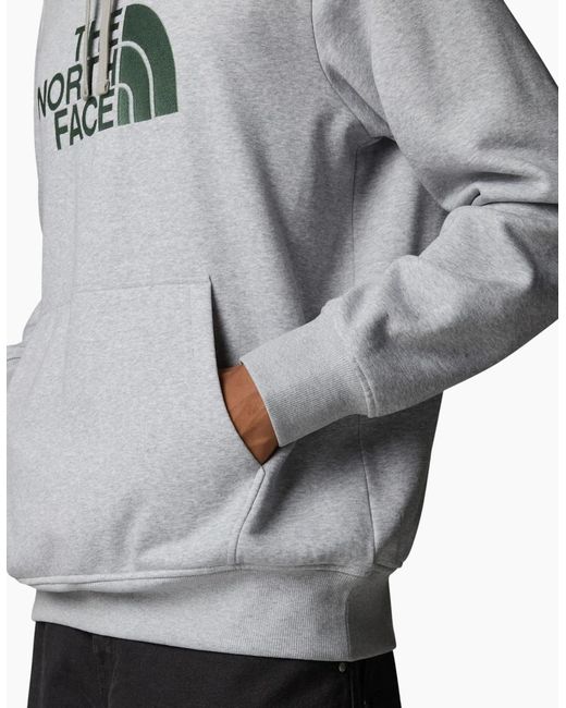 The North Face Gray Drew Peak Hoodie Casual Sweatshirt Overhead Pullover Hoody for men