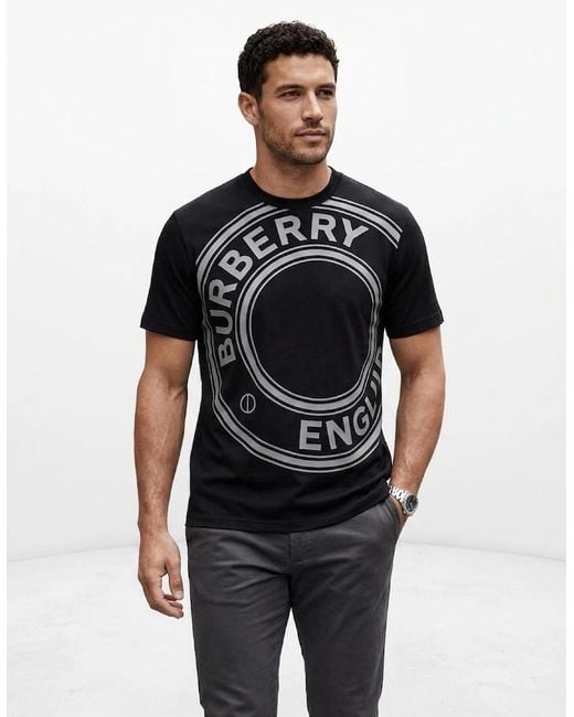 Burberry Black Graphic Print T Shirt for men