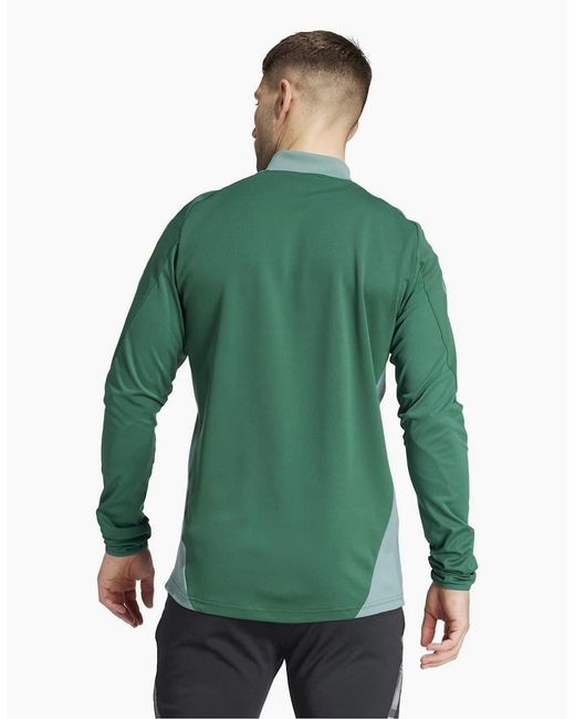 Adidas Green Tiro24 Funnel Neck High Collar Athletic Jacket for men