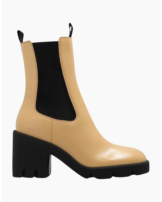 Burberry White Stride Platform Custard Chelsea Boots