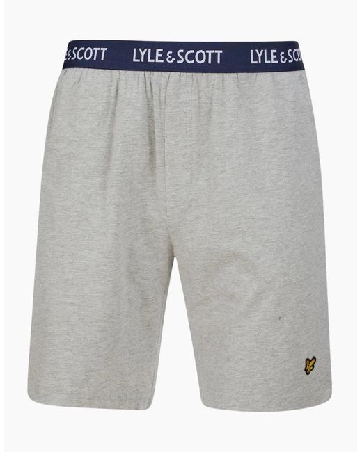Lyle & Scott White Charlie T-Shirt & Shorts Lounge Set, Marl for men