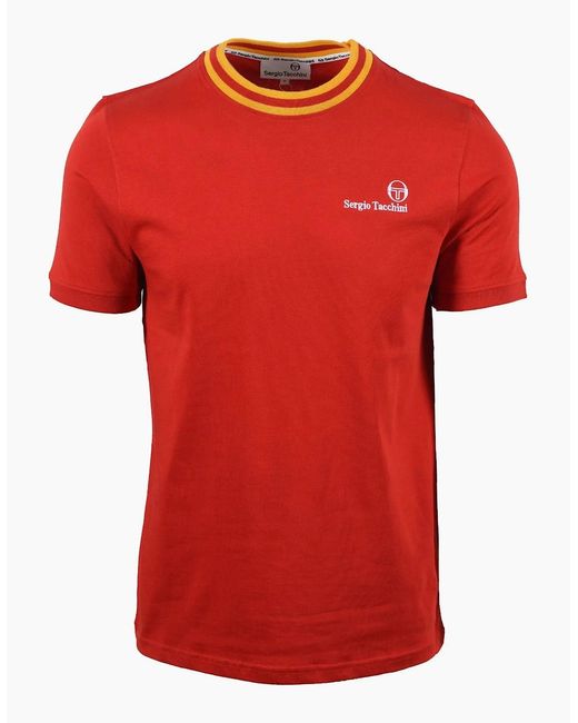 Sergio Tacchini Red Rainer Fc T-Shirt Adrenaline Rush/Old for men