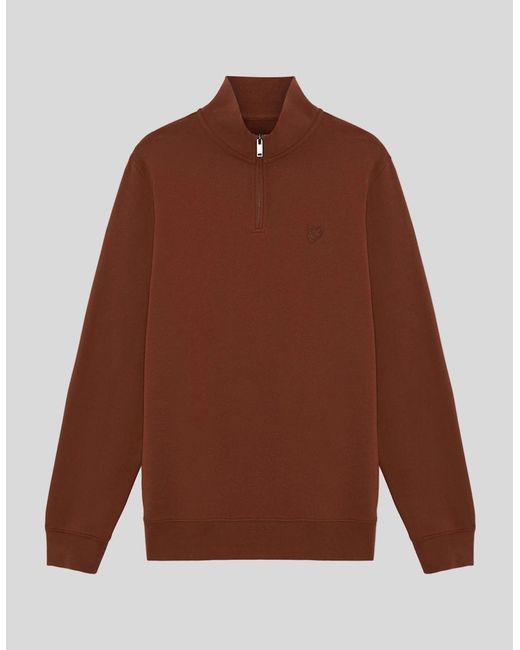 Lyle & Scott Red Superfine Cotton 1/4 Zip Sweatshirt for men