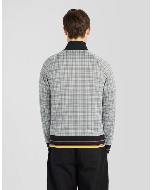 Lyle & Scott Gray Hawick Cotton Check Track Jacket for men