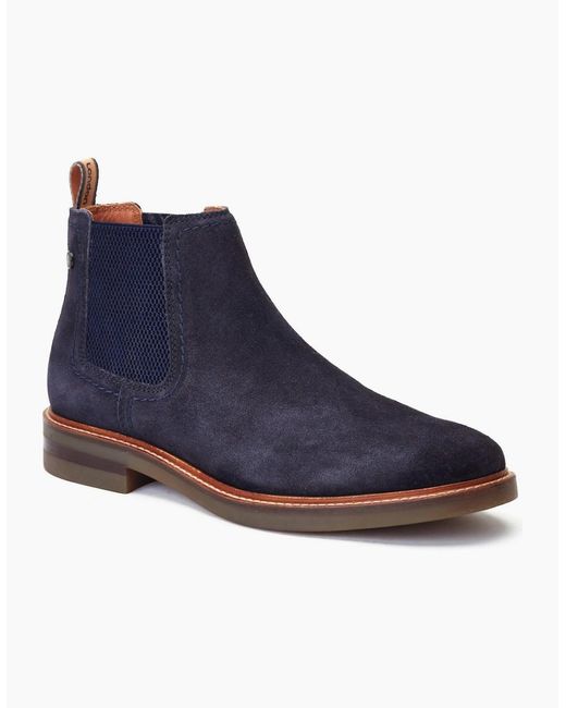 Base London Blue Portland Chelsea Boots for men