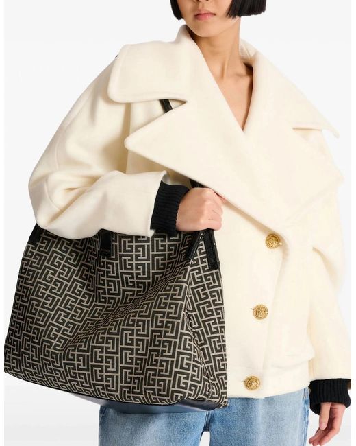 Balmain Black Release Shopper Monogram Tote