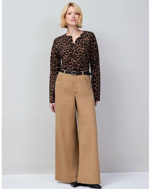 Ro&zo Natural Petite Camel Wide Leg Jeans
