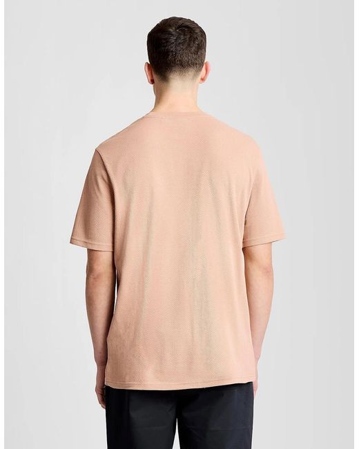 Lyle & Scott Natural Textured Jacquard T-Shirt for men