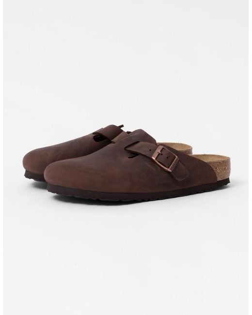 Birkenstock Boston Brown Oiled Nubuck Leather Clogs for men