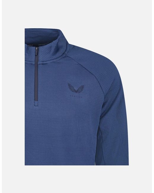 Castore Blue Soft Shell Tech Golf Half Zip Oceana for men