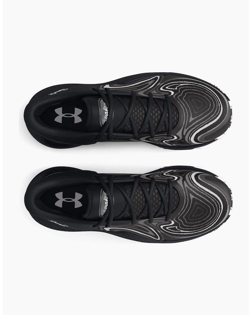 Under Armour Black Ua Spawn 6 Mid Basketball Graphic Print Lace-Up Trainers for men