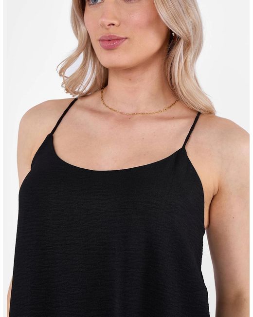 Gini London Black Strappy Cross Back Airflow Oversized Dress