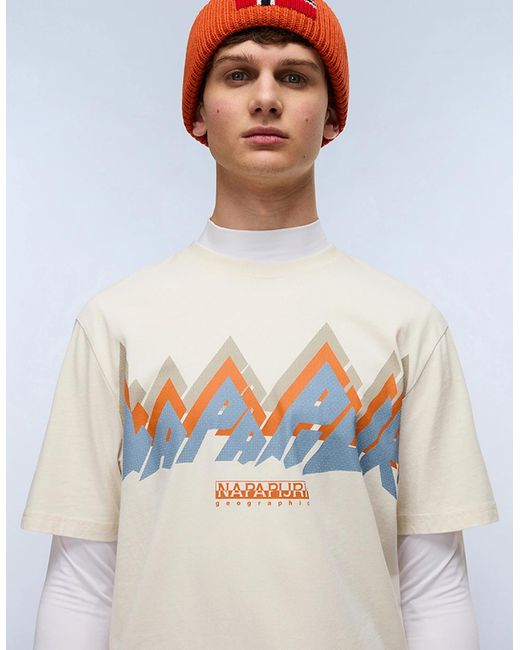 Napapijri Gray Fiemme Jersey Short Sleeve T-Shirt for men