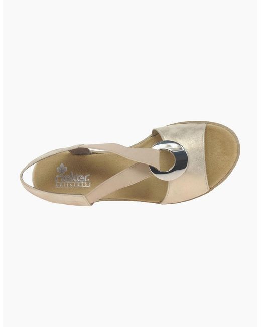 Rieker White Alula Wedge Heel Sandals