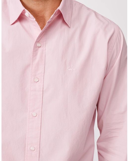 aubi Pink Chase Poplin Shirt for men