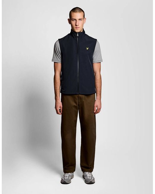 Lyle & Scott Blue Mesh-Back Softshell Gilet for men