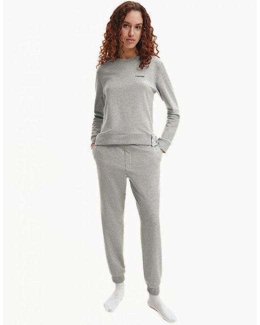 Calvin Klein Gray Modern Cotton Lounge Jogging Bottoms, Heather