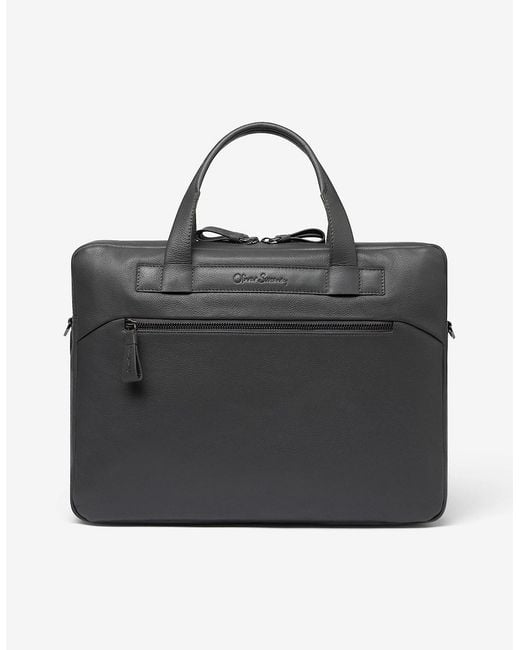 Oliver Sweeney Black Calf Leather Laptop Bag for men